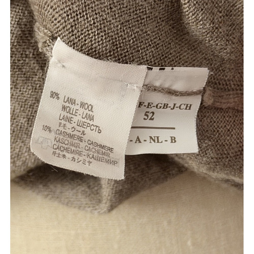 Brunello Cucinelli Cashmere Wool Blend V Neck Beige Brown Sweater Men's Large/52 - Picture 13 of 14